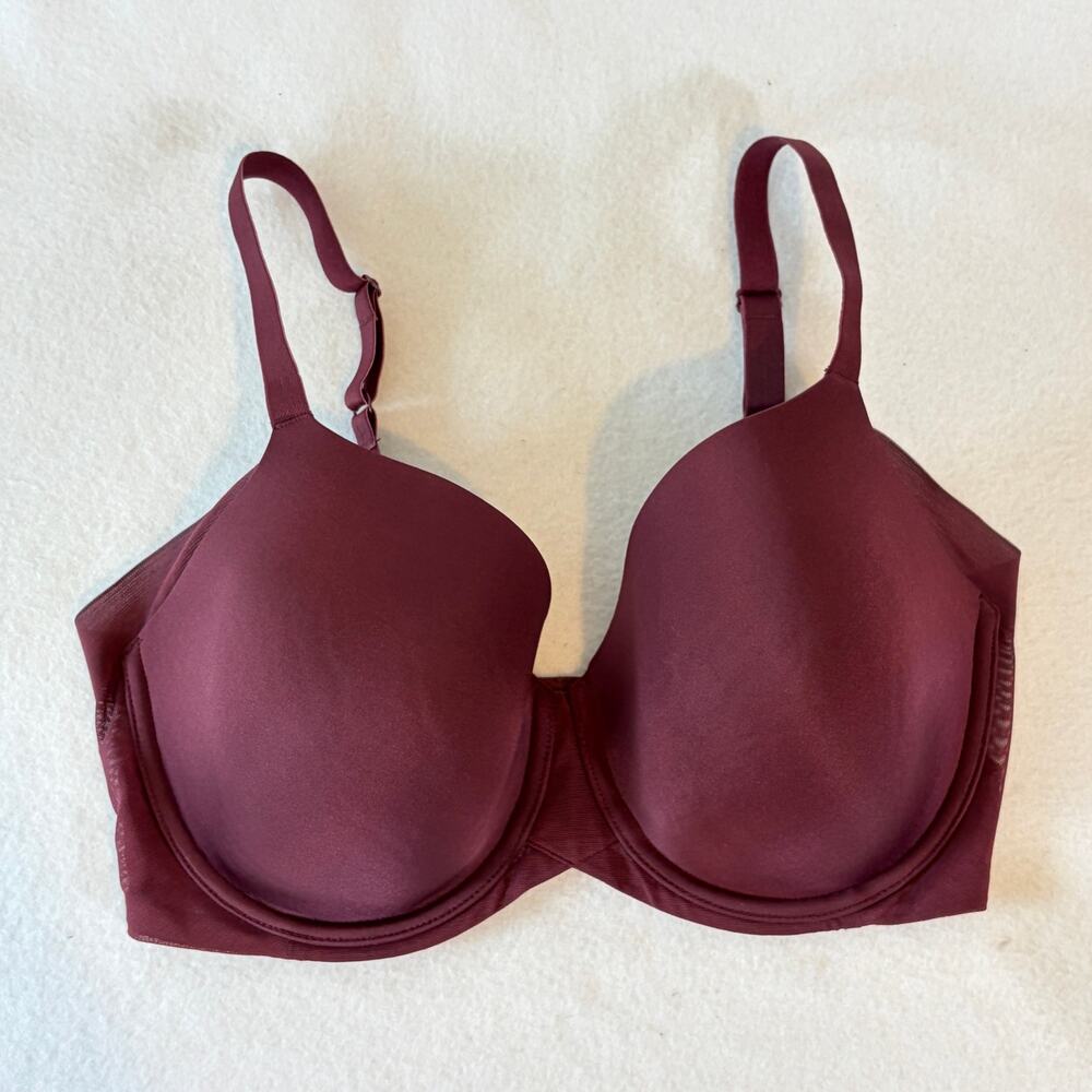 Wacoal Bra Women’s 34DDD 34F Burgundy Side Smoother Underwire Lined